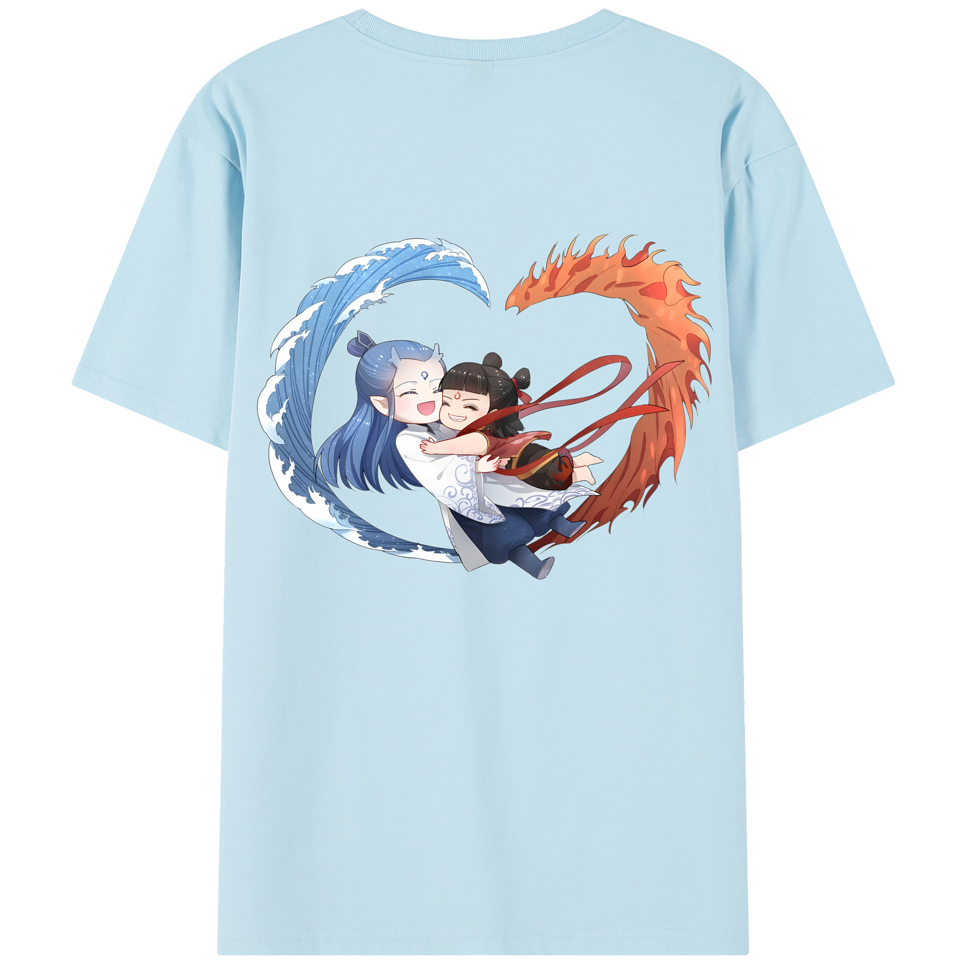 （画像用） Ne Zha 2 ナタ 魔童の大暴れ 綿100％半袖Tシャツ（背面プリント）
